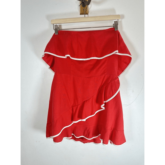 Tularosa Carrie Revolve Romper Mini Dress Red White Woman’s Size L - Picture 2 of 16